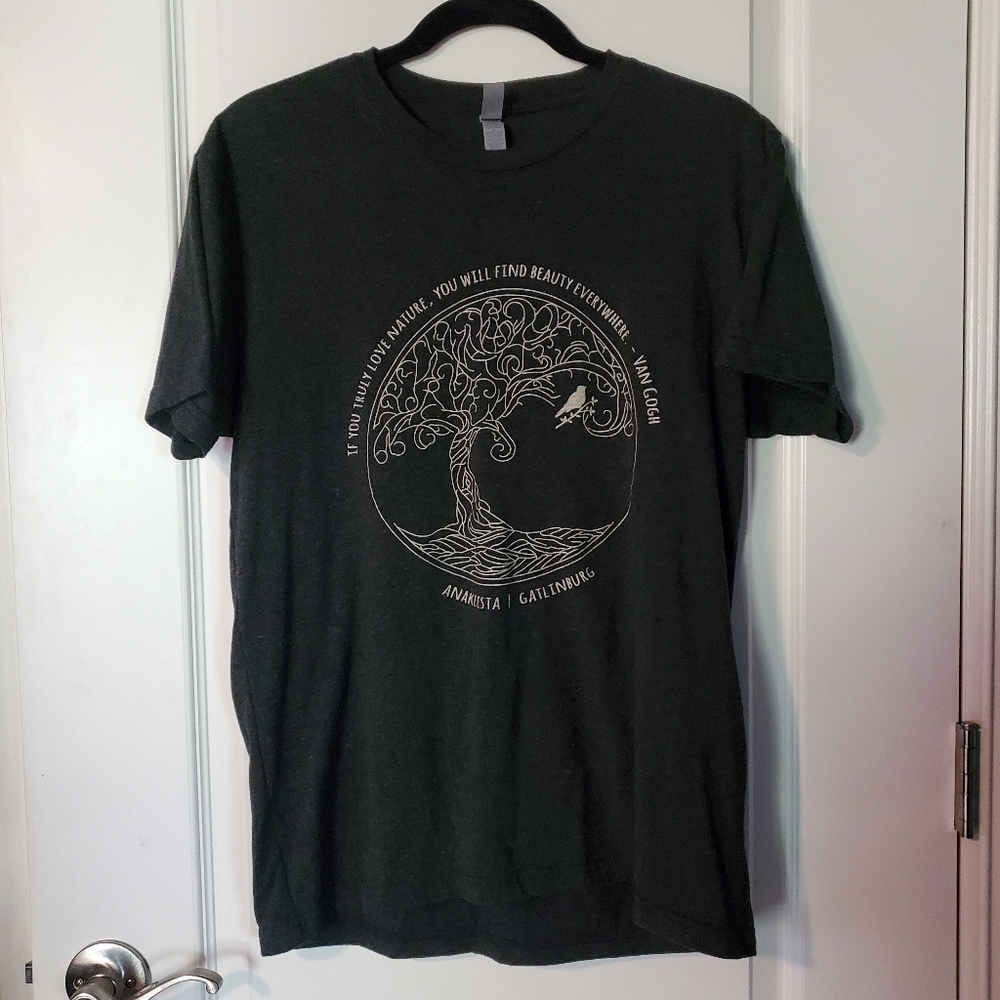 Next Level Van Gogh quote Anakeesta Gatlinburg Tree Graphic grey t-shirt